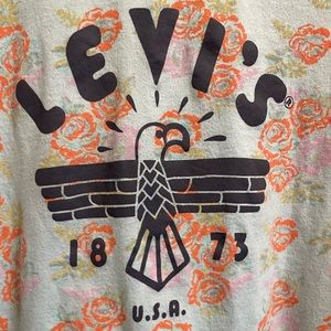 Levi’s Floral Logo Boho Tank Top Medium Women’s Blue Sleeveless